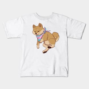 Transgender Pride Shiba Inu Kids T-Shirt